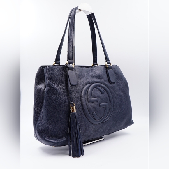 AL26❤️ GUCCI Calfskin Soho Working Tote Bag - Picture 3 of 15